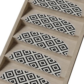 Gradini bianchi e neri in set da 16 pezzi 20x65 cm Art - Vitaus