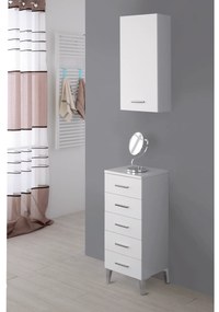 Base Multiuso a Terra 85 Cm Cinque Cassetti Feridras "Stella" Bianco Lucido