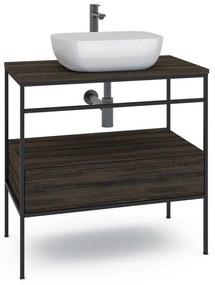 Mobile sottolavabo e lavabo Outline per vasca centrale nero L 100 x H 92 x P 45.5 cm