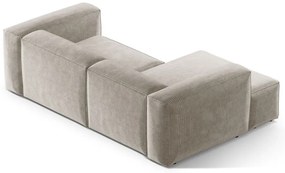 Divano angolare beige (con penisola a sinistra/con chaise lounge) con rivestimento in velluto a coste Bergamo – Cosmopolitan Design