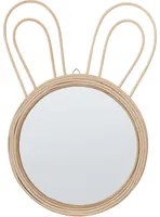 Specchio da parete Rattan naturale 28 cm Decorativo orecchie di coniglio Camera dei bambini Boho Moderno