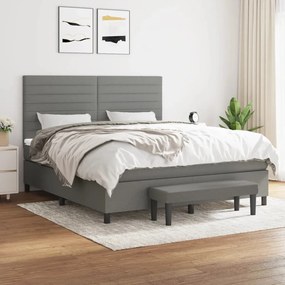 Giroletto A Molle Con Materasso Grigio Scuro 160x200 Cm Tessuto /