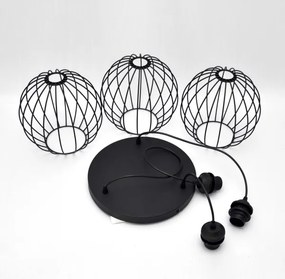 Lampadario LED a sospensione con filo MERCURE 3xE27/15W/230V ø 50 cm nero
