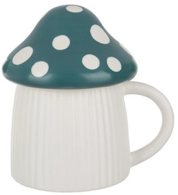 Tazza natalizia fungo verde 400 ml ceramica