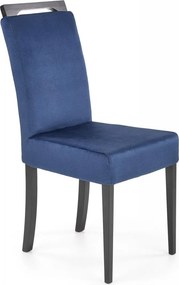Clarion 2 sedia in velluto blu/nero Monolith 77