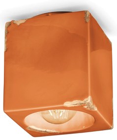 Plafoniera Vintage Ceramica Arancio 1 Luce E27