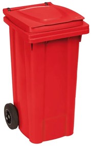 Bidone in polietilene alta densità STEFANPLAST carrellato 120 LT rosso 2 ruote