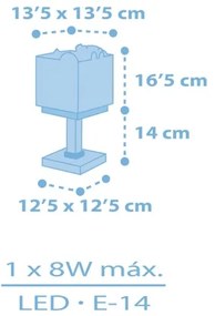 Dalber 63111T - Lampada per bambini JUNGLE 1xE14/8W/230V blu