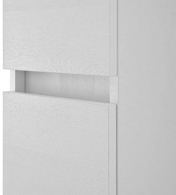 Colonna bagno sospesa 125 rovere bianco con ante reversibili Nadia
