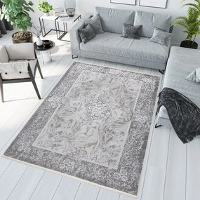 Tappeto moderno per interni di design bianco e grigio con motivo Larghezza: 80 cm | Lunghezza: 150 cm