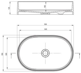 Deante CQS_NU6S - Lavabo da appoggio SILIA 35x55 cm granito/nero