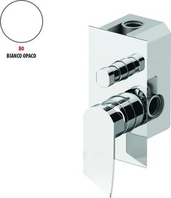 Rubinetto per doccia getto laminare cristallino ad incasso monocomando Soffio bianco lucido GATTONI RUBINETTERIA