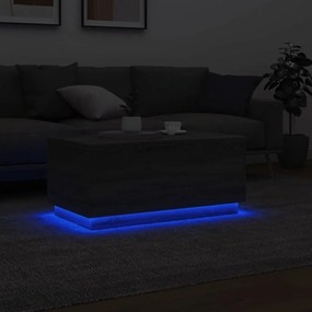 Tavolino da soggiorno con luci led grigio sonoma 90x50x40 cm