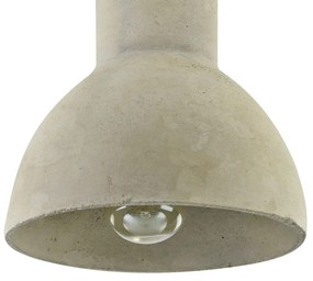 Lampadario Industrial Broni Metallo Nero 1 Luce Diffusore Calcestruzzo Grigio