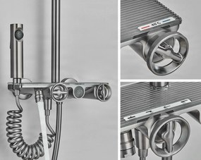 Sistema doccia esterno ELT1104 termostatico digitale a 4 uscite, grigio canna di fucile — Gunmetal