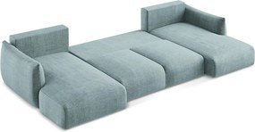 Divano angolare blu allungabile (a U) Leila – Makamii