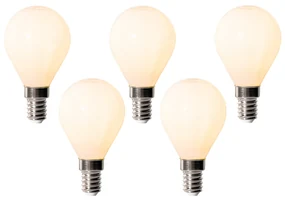 Set van 5 E14 dimbare LED lampen P45 opaal 5W 470 lm 2200K