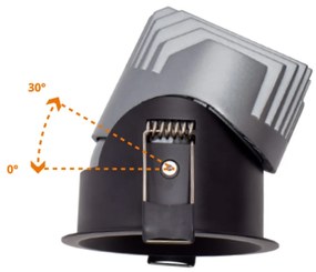 Faro LED da Incasso 10W Nero Ø65mm IP65 CCT, UGR19 con driver Philips Colore Bianco Variabile CCT