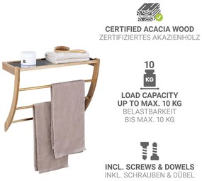 Portasciugamano da parete colore naturale scuro in legno Fondi – Wenko
