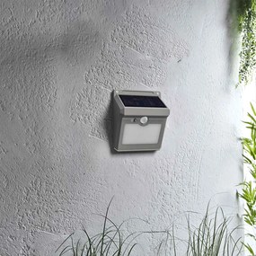 Applique Solare Rettangolare da parete, IP65 con Sensore di Movimento Colore  Bianco Naturale 4.000K