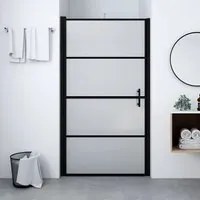 Porta per Doccia in Vetro Temperato Smerigliato 81x195 cm Nero 146661