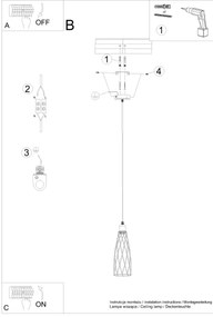 Sollux SL.1165 - Lampadario a sospensione con filo SUBA 1xE27/15W/230V nero