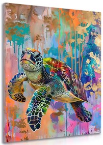 Stampa su tela – Tartaruga con imitazione di pittura