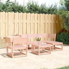 Set salotto da giardino 5 pz in legno massello di douglas