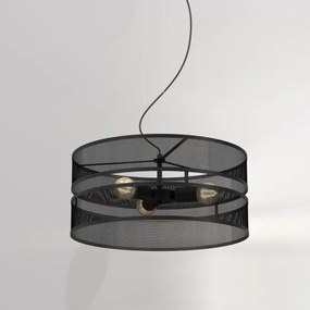 Lampadario a sospensione con filo GLUM 3xE27/60W/230V nero