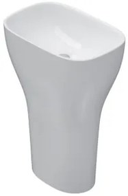 Globo Genesis Lavabo Monolito 60x40 H.85 freestanding con a Scarico Parete in ceramica Bianco Lucido