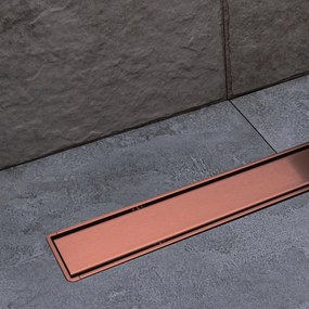 Canalina Di Scarico a Pavimento Piastrellabile 65 Cm Karag "Primo Compact Line" Rose Gold/PVD