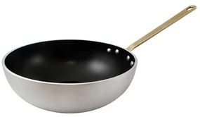 Wok in Alluminio Antiaderente con 1 Manico in Ottone - Ottinetti