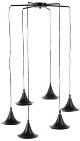 Lampadario 51,5 x 51,5 x 100 cm Nero Dorato Metallo Ø 18,5 cm