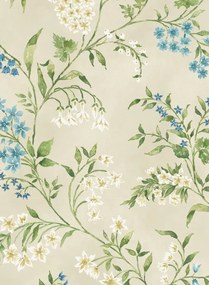 Nina Campbell Tapete Almora - Indigo/ Blue/ Green