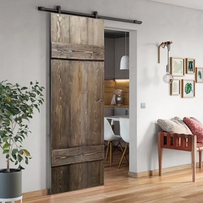 Porta scorrevole Barn Ebano in legno, L 86 x H 212 cm, con binario Loft