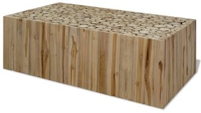 Tavolino Da Salotto İn Legno Di Teak Autentico 90x50x30 Cm /