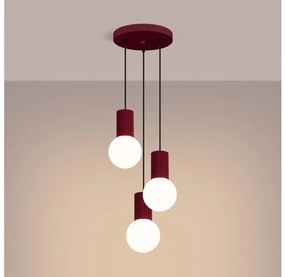 Sollux SL.1750 - Lampadario a sospensione con filo HALO 3xG9/8W/230V diametro 25 cm rosso