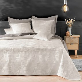 Set con copriletto e federa color crema in velluto 240x260 cm Solange – douceur d'intérieur