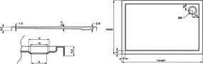 Piatto doccia 130x80 acrilico bianco slim - KAMALU