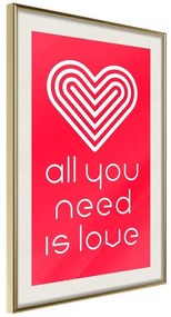 Poster  Love Everywhere  Cornice Quadri Cornice d'oro con passe-partout, Larghezza x Altezza Home decor 20x30