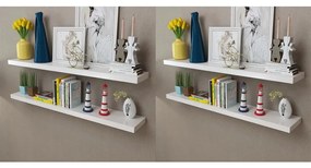 Mensole A Parete 4 Pz Bianco 120 Cm /
