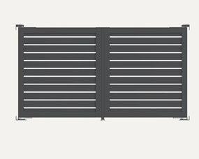 Cancello automatico battente ALBA Maia120-20 in alluminio, apertura centrale, L 350 x H 190 cm, di colore grigio antracite