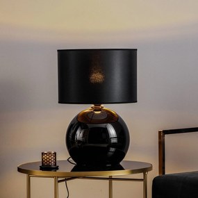 Lampada da comodino Palla TK Lighting, Nero, Soggiorno / Sala da pranzo, Vetro, Lampada da tavolo