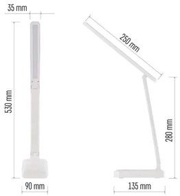 LED Lampada da tavolo ricaricabile dimmerabile LED/5W/3,7V 3000K/4000K/6500K 800mAh bianco