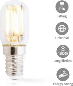 Nedis LBCRFE14T22 - Lampadina LED per frigorifero T22 E14/1,5W/230V 1800K