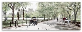 Immagine su tela, 60 x 150 cm Canvas Watercolor Central Park II - Styler