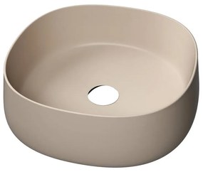 Lavabo da appoggio Paddle quadrato in ceramica L 42 x H 42 x P 40 cm marrone