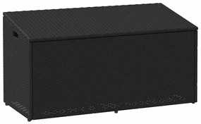 Baule Da Giardino Nero 110x50x58 Cm İn Polyrattan /