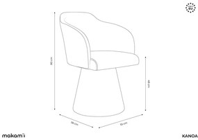 Sedia da pranzo nera in imbottito Kanoa – Makamii