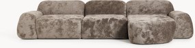 Divano angolare componibile 4 posti in teddy bouclé Wolke